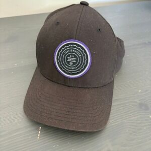 Travis Mathew Hat Flexfit 110 Black Purple Snapback Golf California Logo